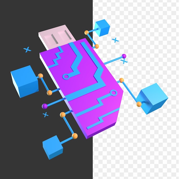 3D SciFi-pictogramillustraties