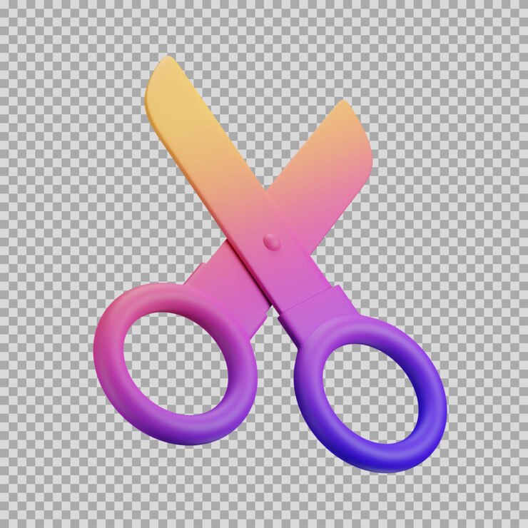 PSD 3dシザーダイナミックグラデーションアイコン
