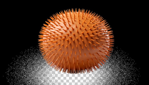 PSD 3d sea urchin png transparent