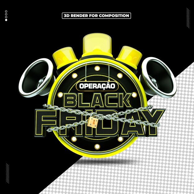 PSD 3d seal render black friday november