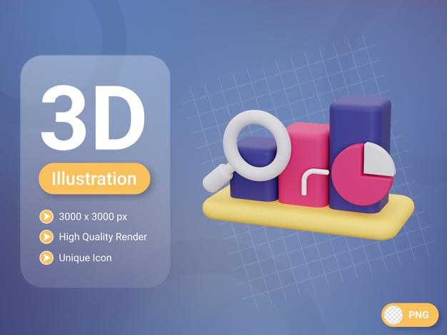 3d search analysis icon