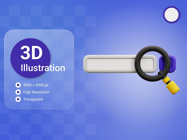 PSD 3d search bar icon