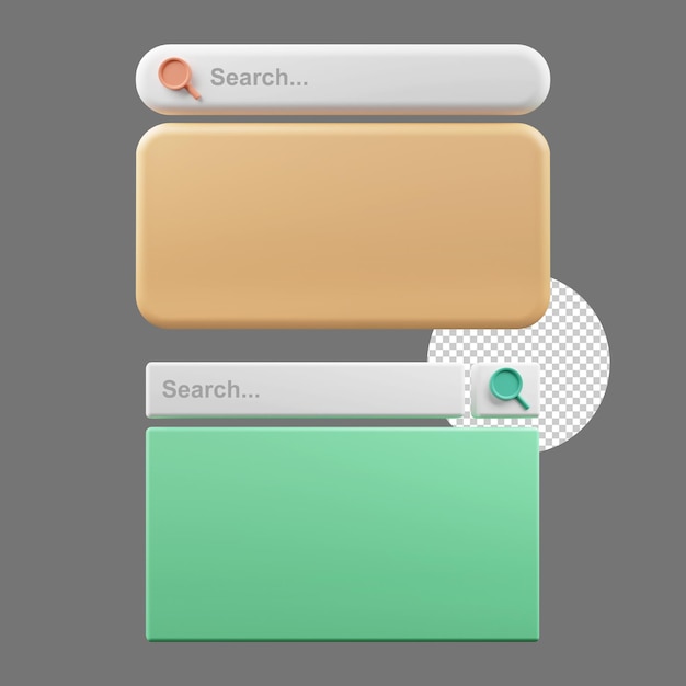 PSD 3d search bar template