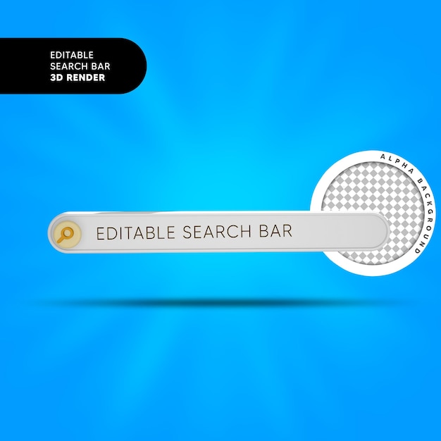 PSD 3d search bar template