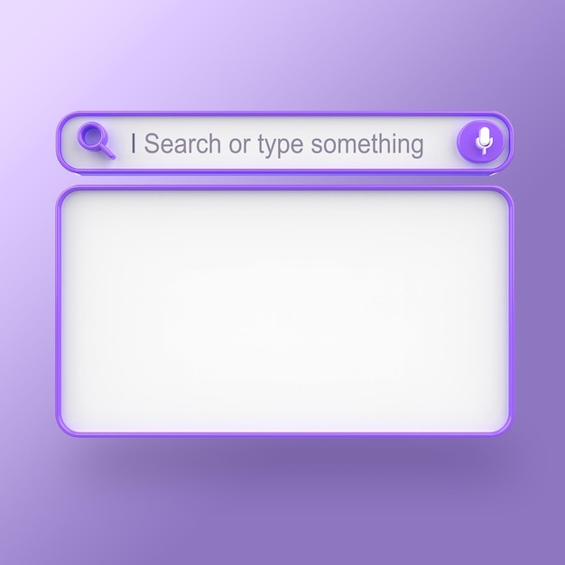 3d search bar website interface mockup