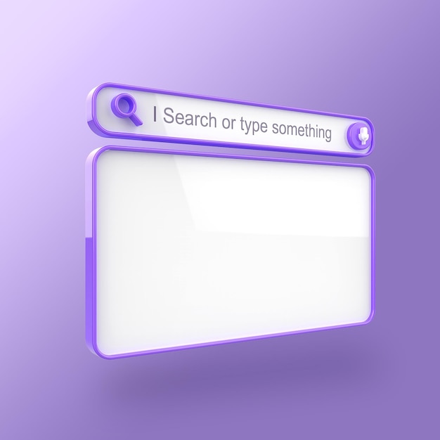 PSD 3d search bar website interface mockup