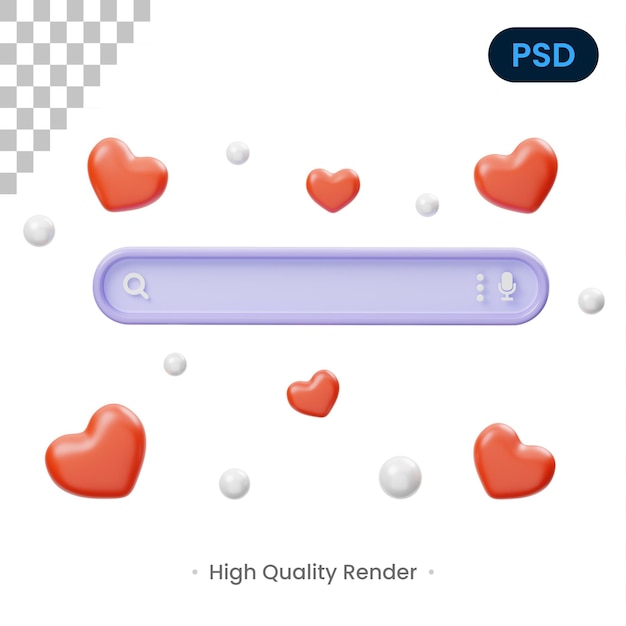 3D Search Bar with Love