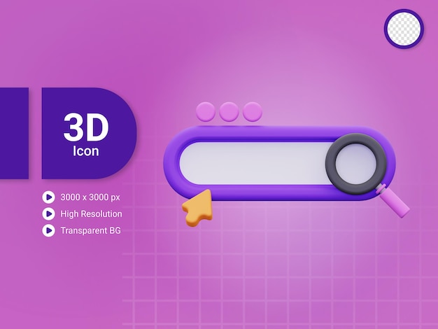 PSD 3d search engine icon