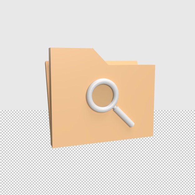 PSD 3d search folder rendered object illustration