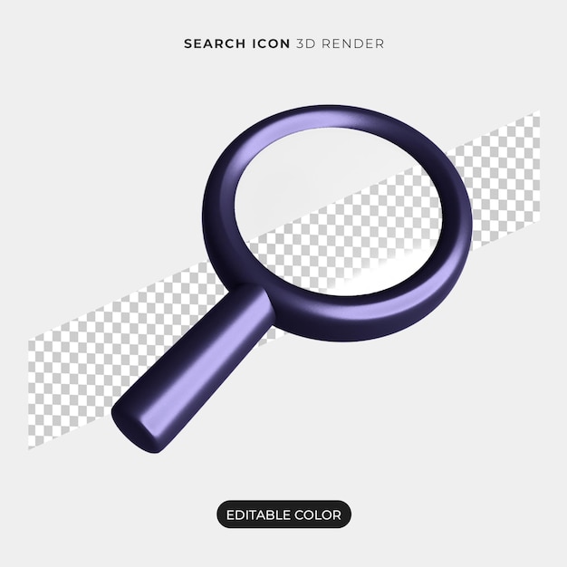 3d search icon isolated