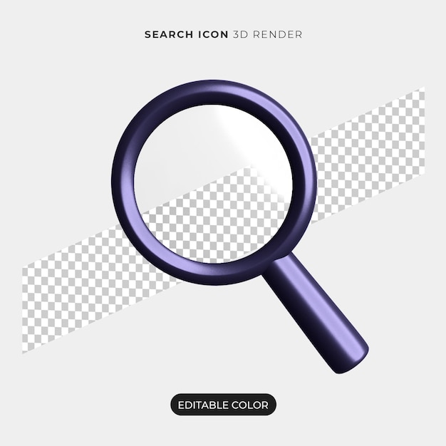 3d search icon mockup isolated