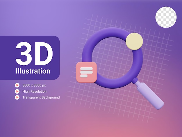 PSD 3d search icon