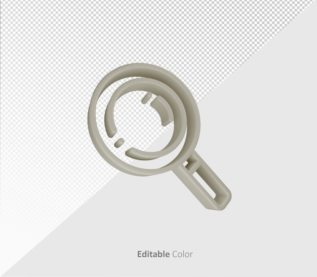 3D Search Symbol or Icon PSD Template With Editable Color