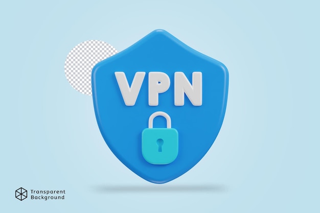 3d secure vpn network with padlock icon