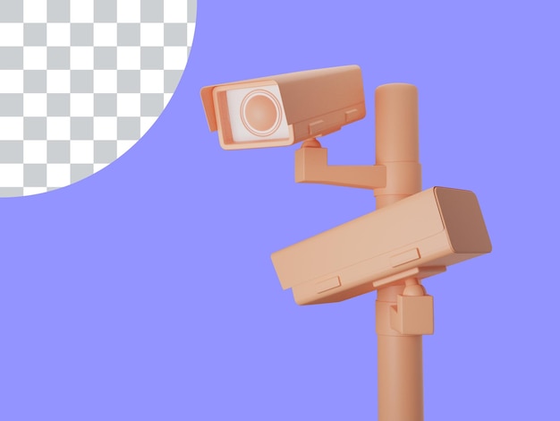3D-камера безопасности смотрит вокруг иллюстрации