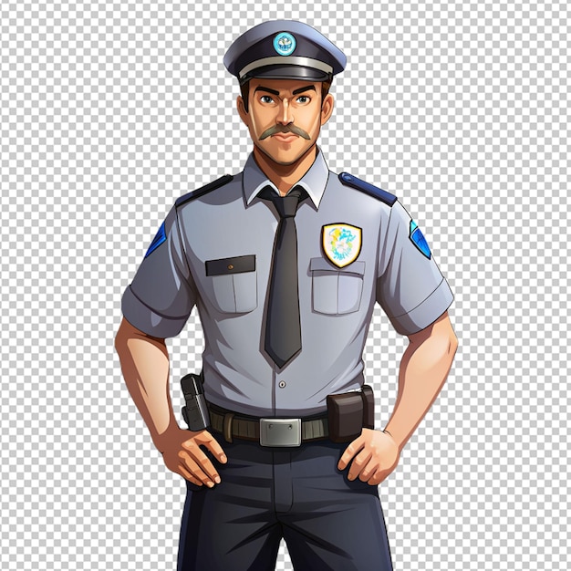 PSD 3d security guard on transparent background