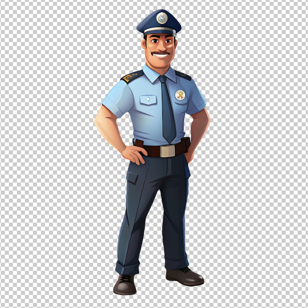 PSD 3d security guard on transparent background