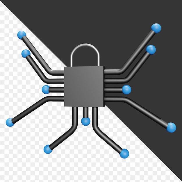 PSD 3d security icon