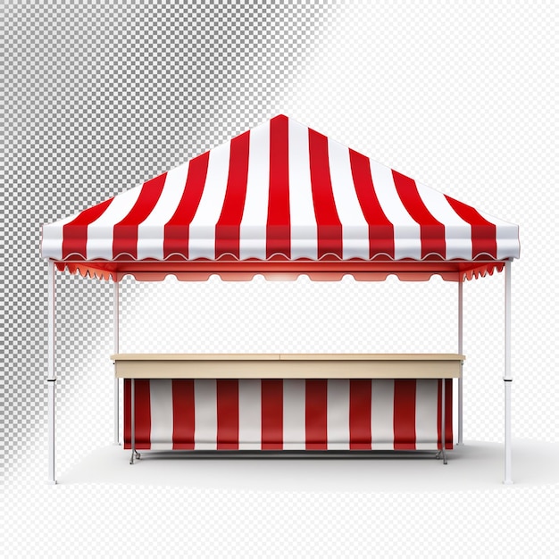 PSD 3d selling tent empty market stall transparent background