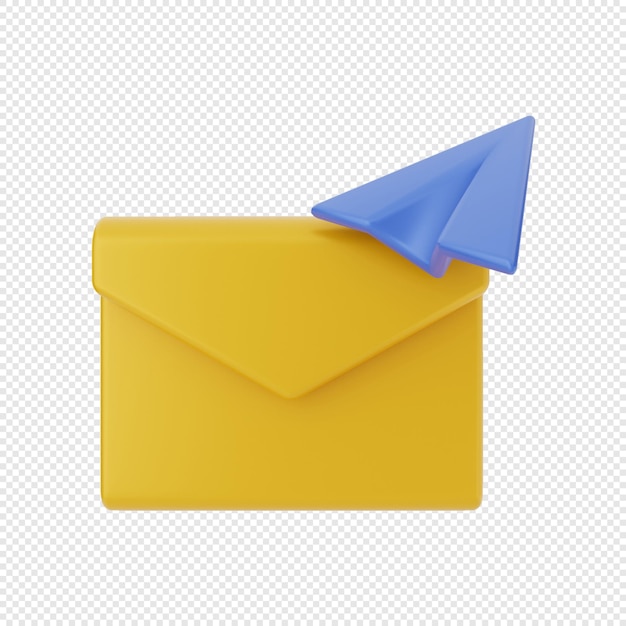 3d sending mail message envelope icon