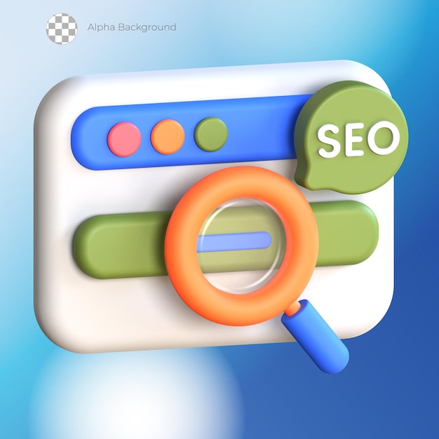 PSD icona di seo 3d