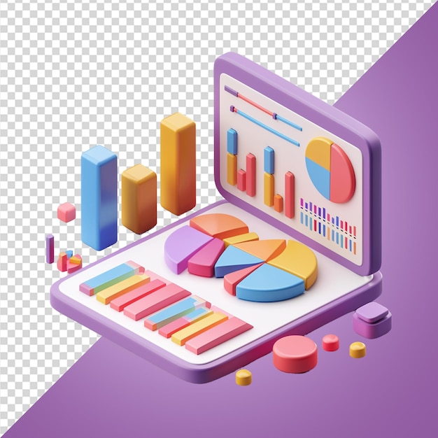 PSD 3d seo report icon png