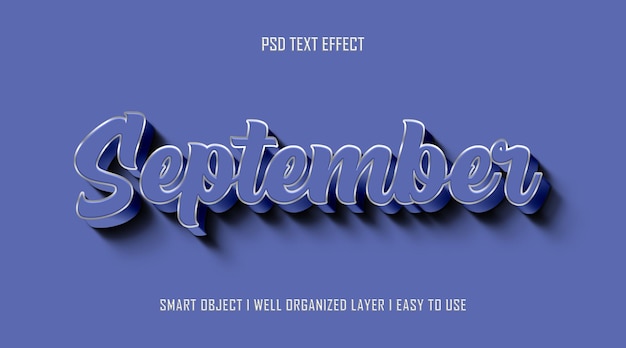 3d september editable text effect template