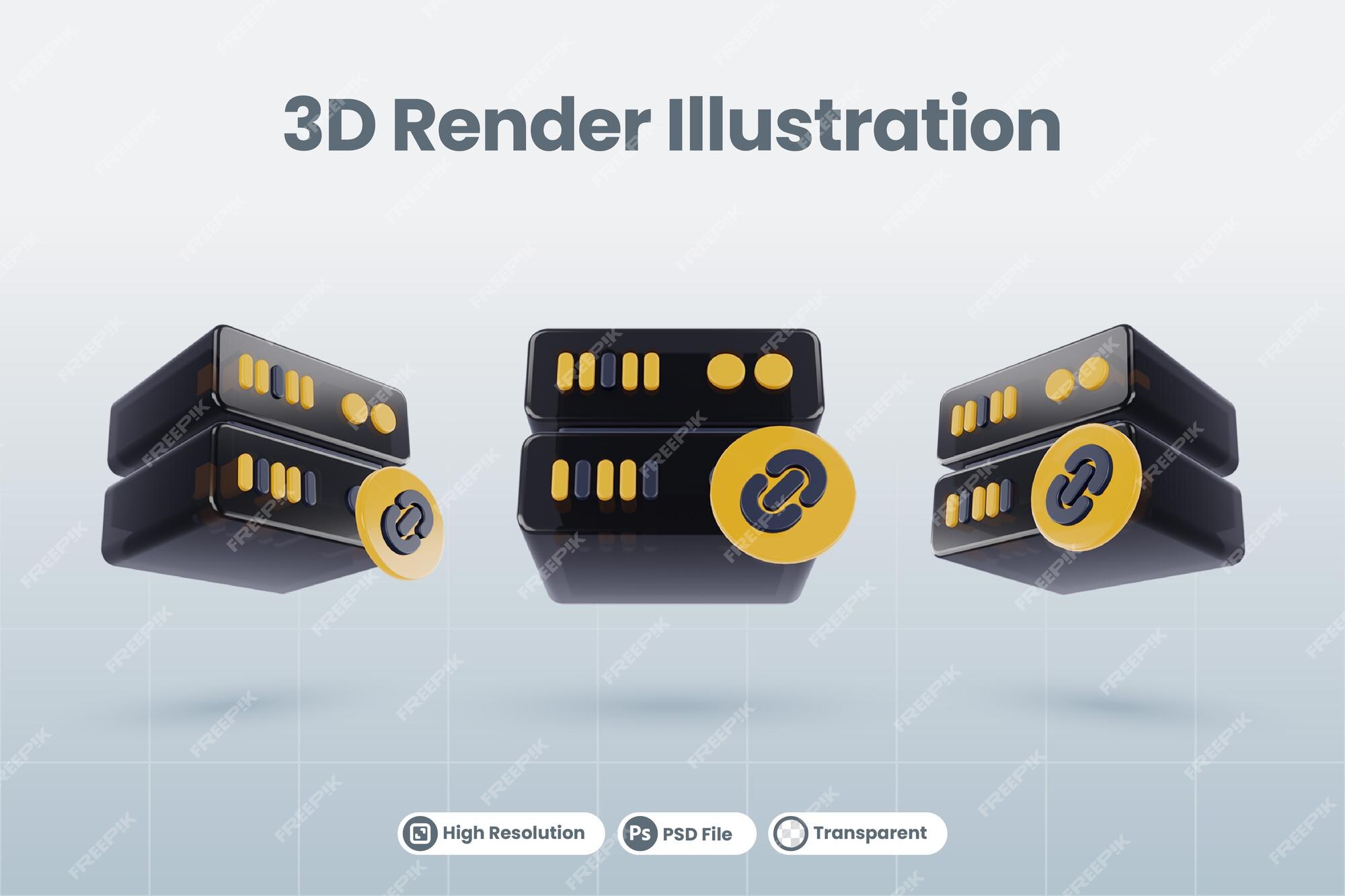 Premium PSD  Link 3d illustration