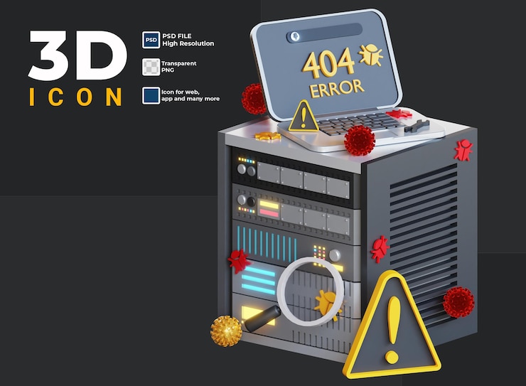PSD 3d server error icon