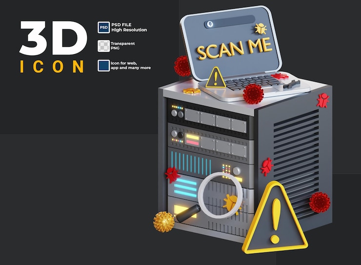PSD 3d server error icon