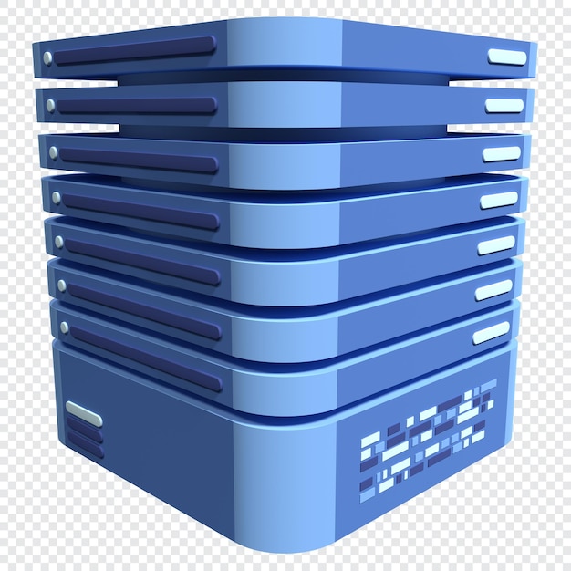 PSD icona del server 3d icona di rendering 3d del server del computer illustrazione di rendering 3d del cloud computing