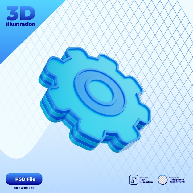 PSD Иллюстрация значка 3d-сервиса