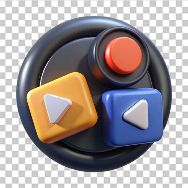 プレイヤーコンセプトボタンをクリックしてボタンを押す スタート フォワード レコード ストップ オーディオ ビデオ 3D スタイルのトレンディとモダンなベクトル