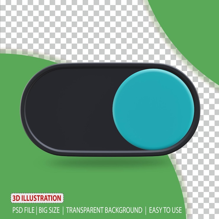 PSD 3d on setting icon illustration rendering with transparent background
