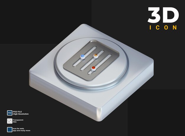 PSD 3d setting icon