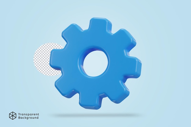 3d settings gear icon vector illustration