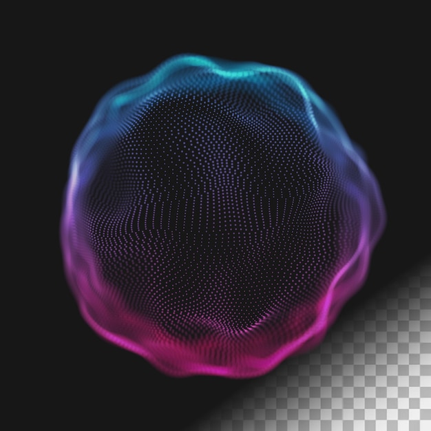 3D sfera wykonana z cząstek przezroczystego tła