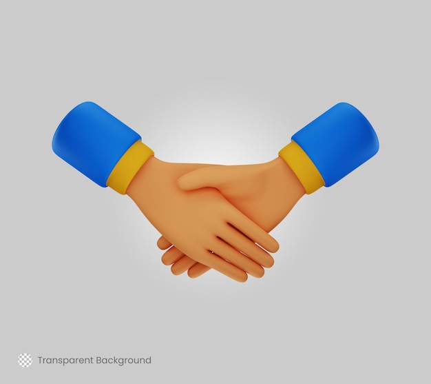 3d shaking hands for discussion deal