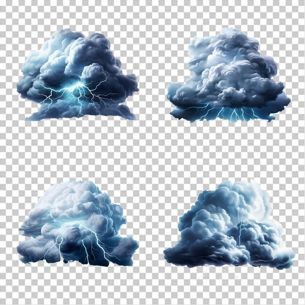 PSD 3d shape of lightning cloud artificial intelligence generative