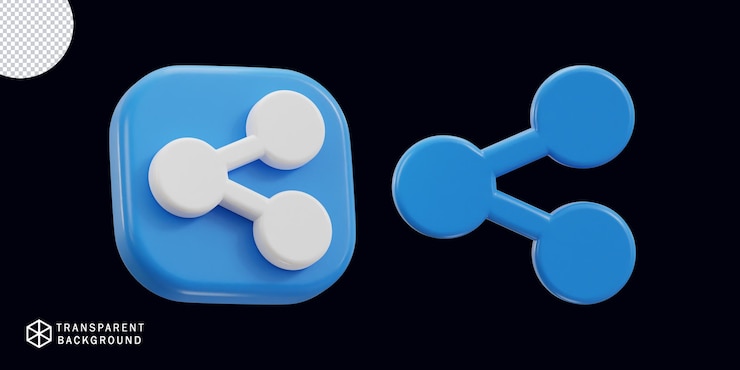 PSD 3d 共享图标向量插图集