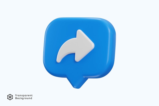3d share icon with speech bubble icon vector illustration