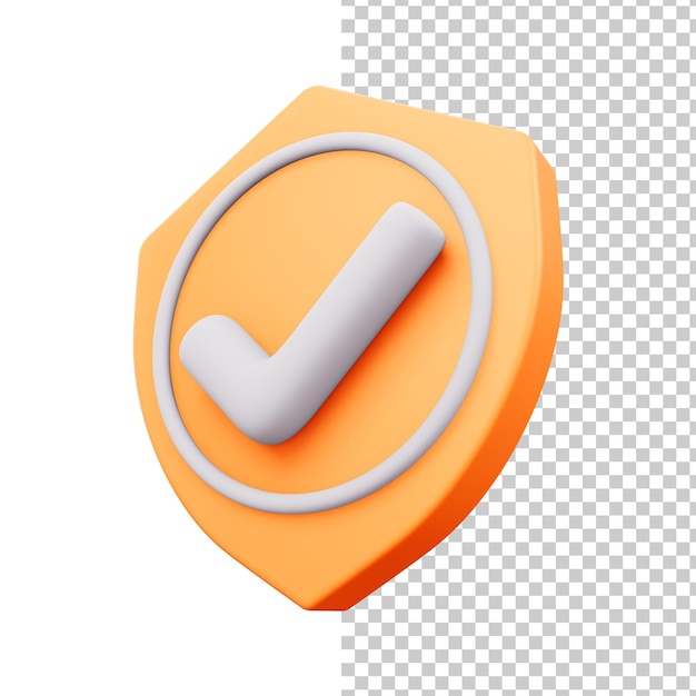3d shield icon psd
