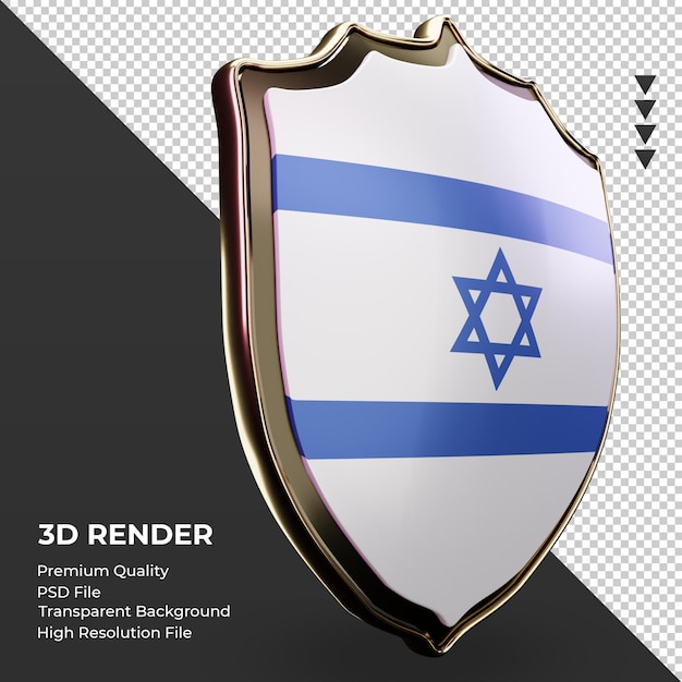 3d 방패 이스라엘 국기 렌더링 왼쪽 보기