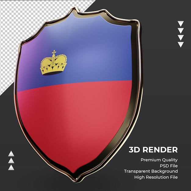 3d shield liechtenstein flag rendering right view
