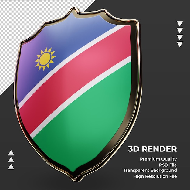 PSD 3d scudo bandiera namibia rendering vista a destra