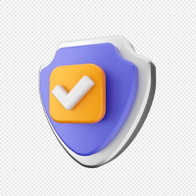 3D Shield Security Check Mark zatwierdza weryfikację