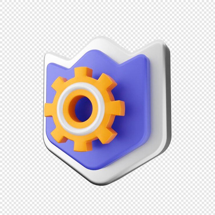 PSD 3d shield security protection settings gear