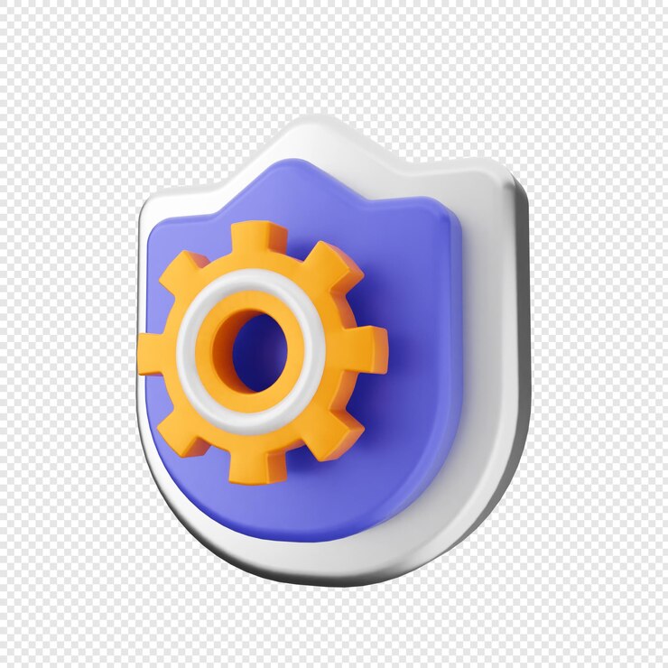 PSD 3d shield security protection settings gear