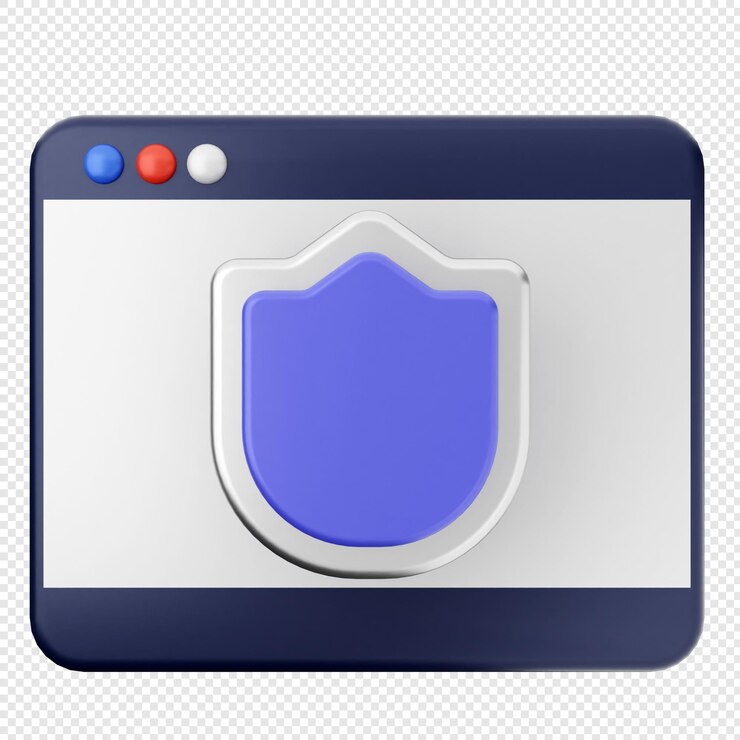 PSD 3d shield security protection website webpage internet