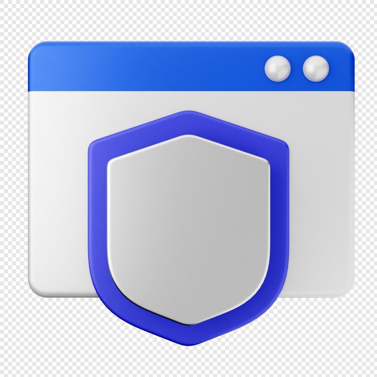 PSD 3d shield security protection website webpage internet